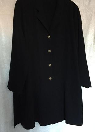 Женский красивый удлиненный батал пиджак черный1 фото