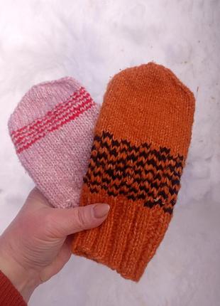 В'язані рукавички яскраві теплі подарунок5 фото