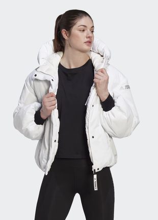 Куртка пуховик пуфер adidas terrex myshelter cold.rdy padded down jacket white1 фото