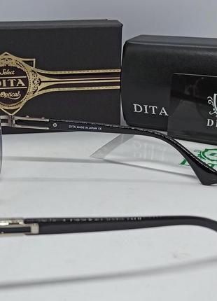 Dita очки унисекс солнцезащитные серо фиолетовый градиент в серебристой металлической оправе4 фото