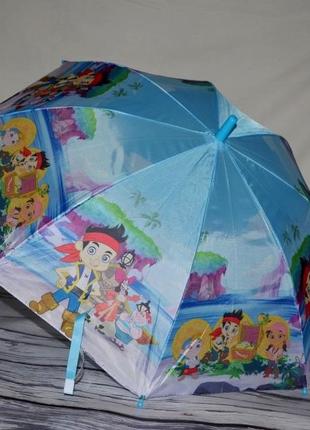 Яскрава парасолька парасоля дитячий напівавтомат джейк і пірати нетландії тканинний1 фото