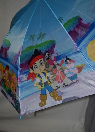 Яркий зонт зонта детский полуавтомат джейк и пираты неландии тканевый6 фото