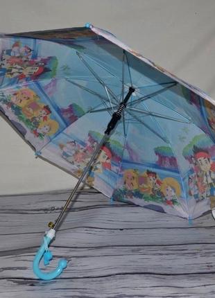 Яркий зонт зонта детский полуавтомат джейк и пираты неландии тканевый9 фото