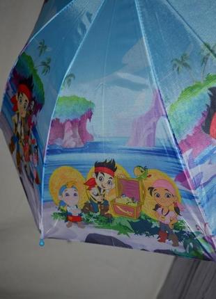Яркий зонт зонта детский полуавтомат джейк и пираты неландии тканевый8 фото