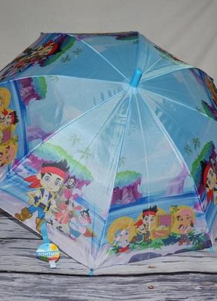 Яркий зонт зонта детский полуавтомат джейк и пираты неландии тканевый2 фото