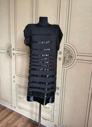 Неймовірна  чорна сукня george з паєтками1 фото