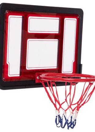 Мини-щит баскетбольный с кольцом и сеткой s881ab  красный (57508493)