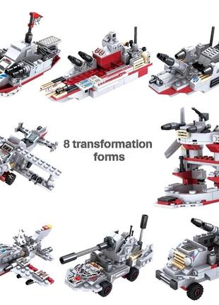 Конструктор корабль 1068 деталей 8 в 1, конструктор военный корабль2 фото