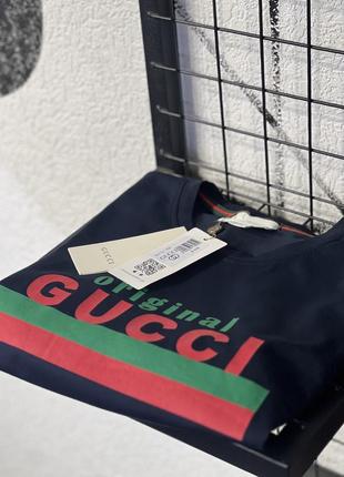 Люксовая футболка от известного бренда в стиле gucci