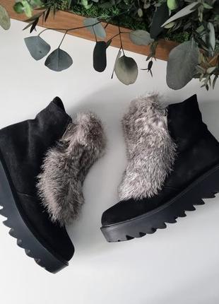 Зимние замшевые ботинки