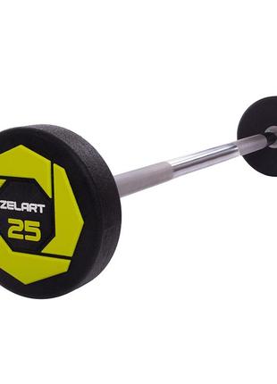 Штанга фіксована пряма urethane barbell ta-2689 25 кг зелено-чорний (58363124)1 фото