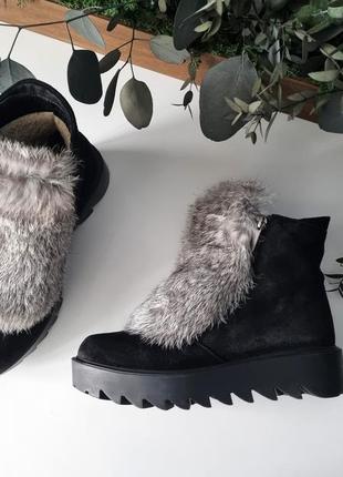 Зимові замшеві черевики2 фото
