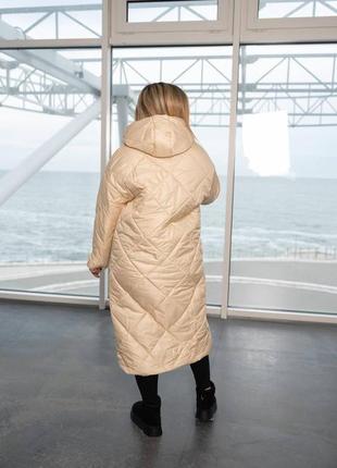 Длинное стеганное пальто на синтепоне2 фото