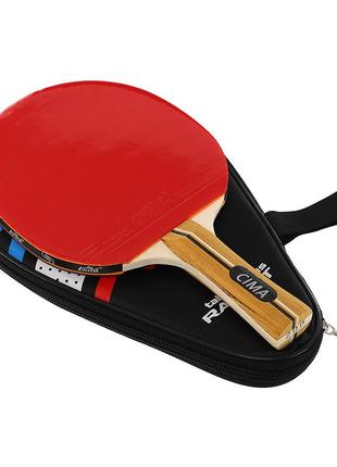 Ракетка для настольного тенниса в чехле cm-t200  черно-красный (60437032)