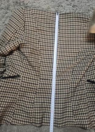 Коричневый жакет пиджак принт гусиная лапка h&amp;m7 фото