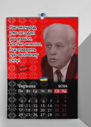 Календарь-перекидной настенный на пружине 2024 с принтом "дисденты украины"10 фото