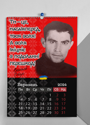 Календарь-перекидной настенный на пружине 2024 с принтом "дисденты украины"9 фото