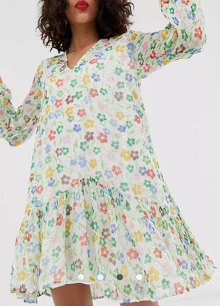 Блискуча квітчаста сукня плаття з віскози з люрексовою ниточкою6 фото
