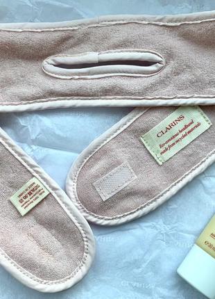 Набор clarins очищающий крем, повязка для волос