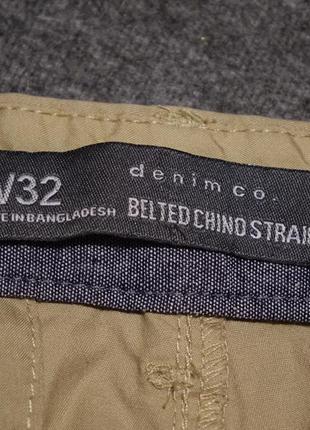 Отличные узкие стрейчевые шорты бежевого цвета denim co primark belted chino straight англия 32 р.3 фото