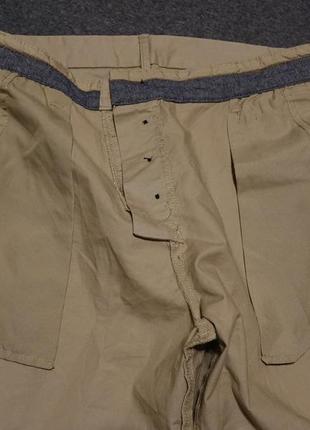 Отличные узкие стрейчевые шорты бежевого цвета denim co primark belted chino straight англия 32 р.4 фото
