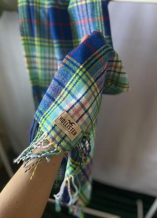 Шарф теплый в клетку