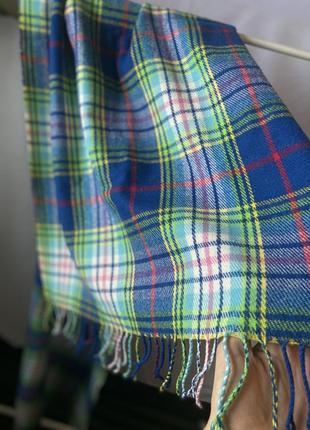 Шарф теплый в клетку