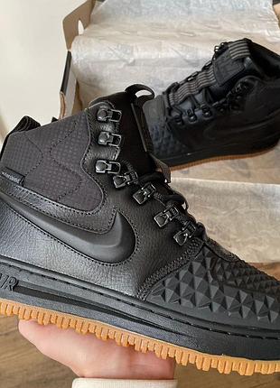 ❄️nike lunar force duckboot black хутро❄️кроссовки мужские зимние найк мур форс, кроссовки мужские зимние с мехом, кроссовки зимние черные найк