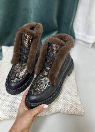 Лоферы с натуральным мехом норки из натуральной кожи visone 3