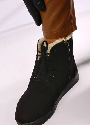 Ботинки женские зимние черные с3742 фото