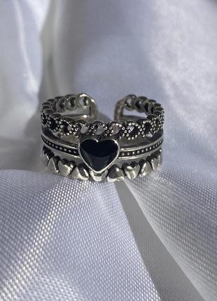 Женское регулируемое кольцо с камнями стразами и блестками, сердце, широкое массивное, украшения, стильное, модное, подарок акция скидка