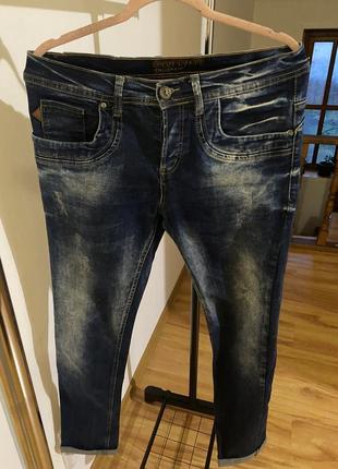 Мужские джинсы темно синие5 фото
