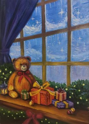 Картина "новорічний ведмедик"