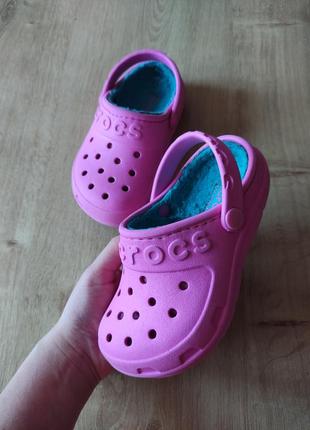 Утепленые детские сабо crocs , оригинал, c10( 27).