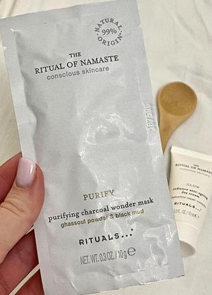 Rituals антивозрастной дневной крем + маска угольная очищающая4 фото