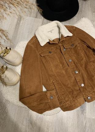 F&amp;f куртка вельветова з хутром, курточка, джинсовка3 фото