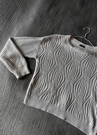 Оригинальный свитер с напылением серебряным люрексом1 фото