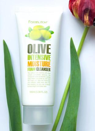 Farmstay olive intensive moisture foam cleanser пенка для умывания с экстрактом оливы
