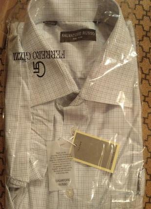 Тенниска  белая в серую клетку