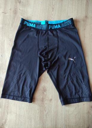 Мужские спортивные компрессионные тайтсы шорты puma, оригинал , m1 фото