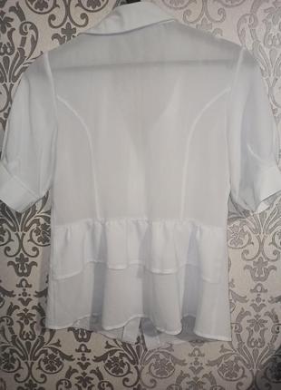 Белая полупрозрачная летняя блуза, размер 44/464 фото