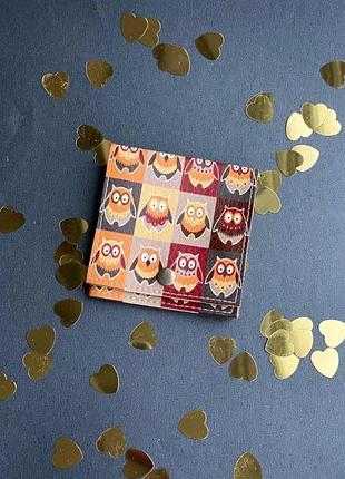 1+1=3 кошелек кожа портмоне принт  сова