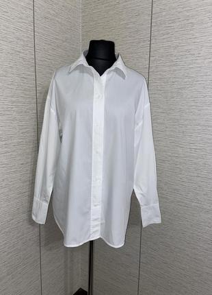 Белоснежная рубашка h&amp;m оверсайз2 фото