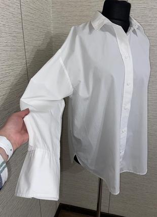 Белоснежная рубашка h&amp;m оверсайз4 фото