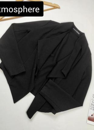 Пиджак женский жакет черного цвета асимметричного кроя от бренда atmosphere s m2 фото