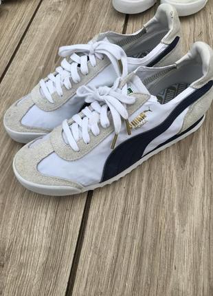 Кроссовки puma roma classic gum blue white 366408-01 кроссовки для спорта бега атлетики спорт зала6 фото