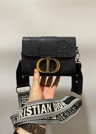 Женская сумка cristian dior montaigne black leather
