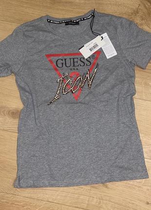 Футболка яркая с камнями оригинал guess новая коллекция гесс2 фото