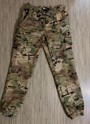 Зимние водонепроницаемые военные штаны softshell (мультикам)2 фото
