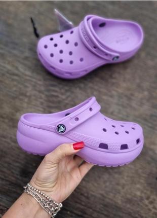 Удобные, оригинал сабо на платформе crocs classic platform